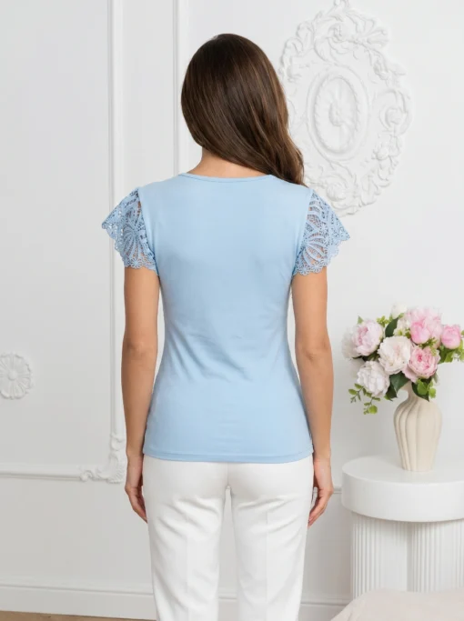 top-elegant-din-bumbac-cu-decolteu-in-v-si-dantela
