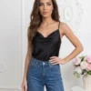 top-satinat-negru-cu-decolteu-drapat