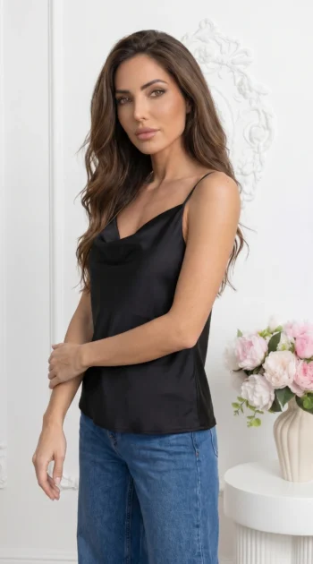 top-satinat-negru-cu-decolteu-drapat