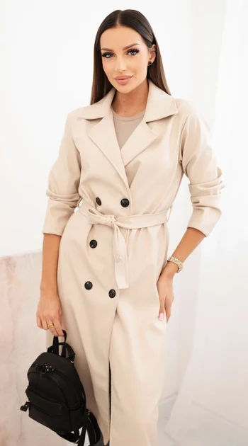 trench-bej-deschis-din-piele-ecologica-cu-cordon