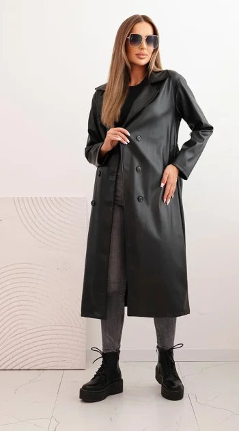 trench-negru-din-piele-ecologica-cu-cordon