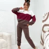 trening-casual-dama-in-trei-culori-alb-visiniu-si-maro