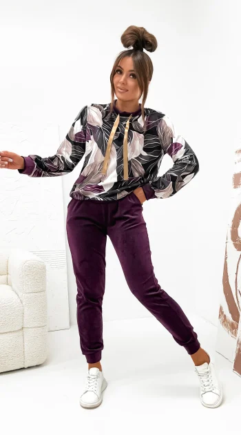 trening-dama-cu-imprimeu-floral-abstract-mov-si-bej