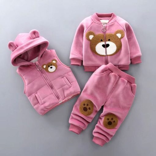 Trening pufos 3 piese Teddy Pink