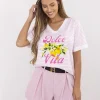 tricou-cu-dungi-roz-si-imprimeu-dolce-vita