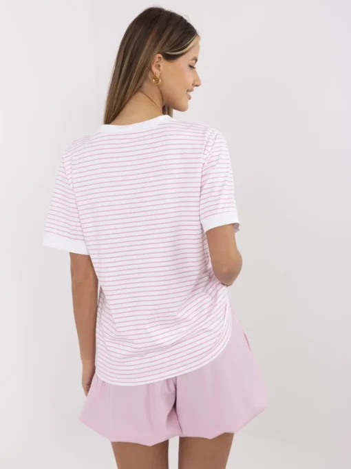 tricou-cu-dungi-roz-si-imprimeu-dolce-vita