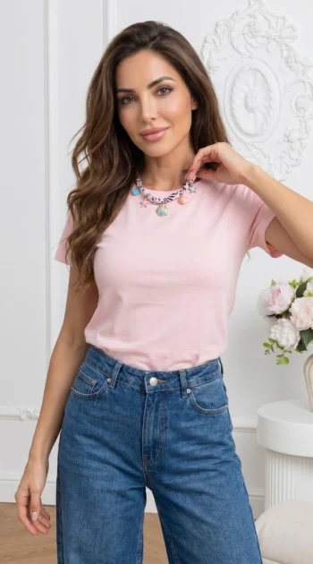 tricou-din-bumbac-cu-colier-statement-cu-scoici