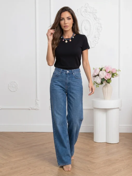 tricou-din-bumbac-cu-colier-statement-cu-scoici