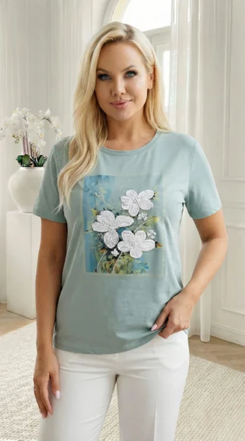 tricou-din-bumbac-verde-menta-cu-print-artistic-in-relief