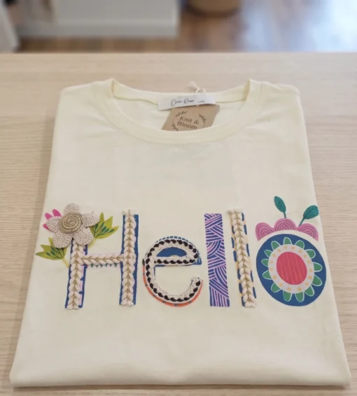 tricou-galben-din-bumbac-cu-imprimeu-in-relief-hello