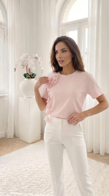 tricou-roz-din-bumbac-cu-aplicatie-floare-3d-si-petale