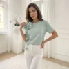 tricou-verde-din-bumbac-cu-aplicatie-floare-3d-si-petale