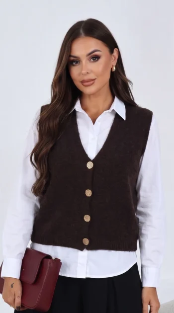 vesta-eleganta-din-tricot-cu-decolteu-in-v-si-nasturi-aurii
