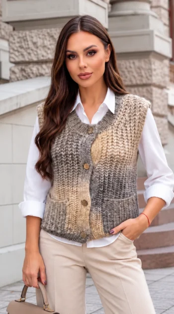 vesta-eleganta-din-tricot-pufos-cu-nasturi-metalici