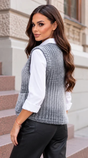 vesta-eleganta-din-tricot-pufos-cu-nasturi-metalici